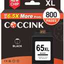 COCCINK 65 XL for HP 65 Black Ink Cartridge HP Printer Ink 65XL HP65