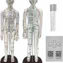 Body Acupuncture Model 20.5" - with English Points, Acupuncture Doll, Meridians Acupuncture Point Model, High Definition Clear Acupoint for Student Practice, Acupuncturists Training (Female Model)