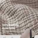 Blissful Diary Baby Car Seat Cover, Extra Large Mesh Window, Breathable Muslin Cotton, Infant Windproof Canopy, Agreeable Gray