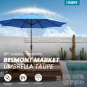LOUNZY 9FT Large Outdoor Patio Umbrella Table Umbrella-UV Resistant, Easy Push Button Tilt and Crank,8 Sturdy Fiberglass Ribs Pool Umbrella for Patio, Backyard, Deck, Yard, Market, Blue