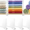 4 Pack Clear Acrylic Shelf Dividers for Closet Shelf Organizer of Bedroom Kitchen Office Bathroom Organizer for Clothes Books Hats and Handbags