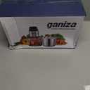 Ganiza Food Processor, 2-Speed Food Chopper Meat Grinder with 8 Cup Stainless Steel & 8 Cup Glass Bowls, Upgraded Button & Smart Overheat Protection Light - Includes Clean Brush, 2 Sets of Blades (Silver)