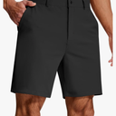 Men's Golf Dress Shorts 7 Inch Inseam 5 Pockets Stretch Lightweight Quick Dry Flat Front for Casual Work, 36, Black