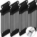 Nuanchu 40 Pcs Silicone Cable Ties Reusable Holder Adjustable Straps Multipurpose Charging Cable Organizer for Fastening Charging Cords Wires(7.1 Inch,Black)