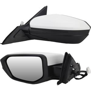 Driver Side View Mirror Compatible with 2016-2021 Honda Civic Power Heated,Civic Side Mirror Left Replace# 76258TBAC02ZA, 5Pins-HeatedPaintable White