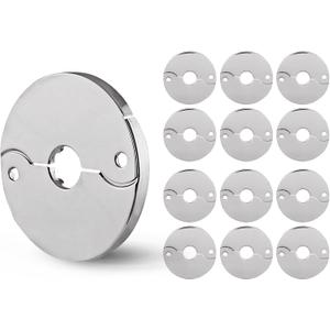 SUPPLYGIANT F-24334-12 1/2 in. IPS Floor and Ceiling Split Flange Escutcheon for Steel Pipes, Chrome Plated (Pack of 12)