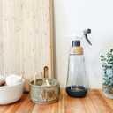 Full Circle Bottle Service - Refillable Glass Spray Bottle for Cleaning - Versatile Stream & Mist Options, Bamboo, Silicone Boot - Ideal for Non-Toxic Solutions & Plant Care, 16oz, Gray