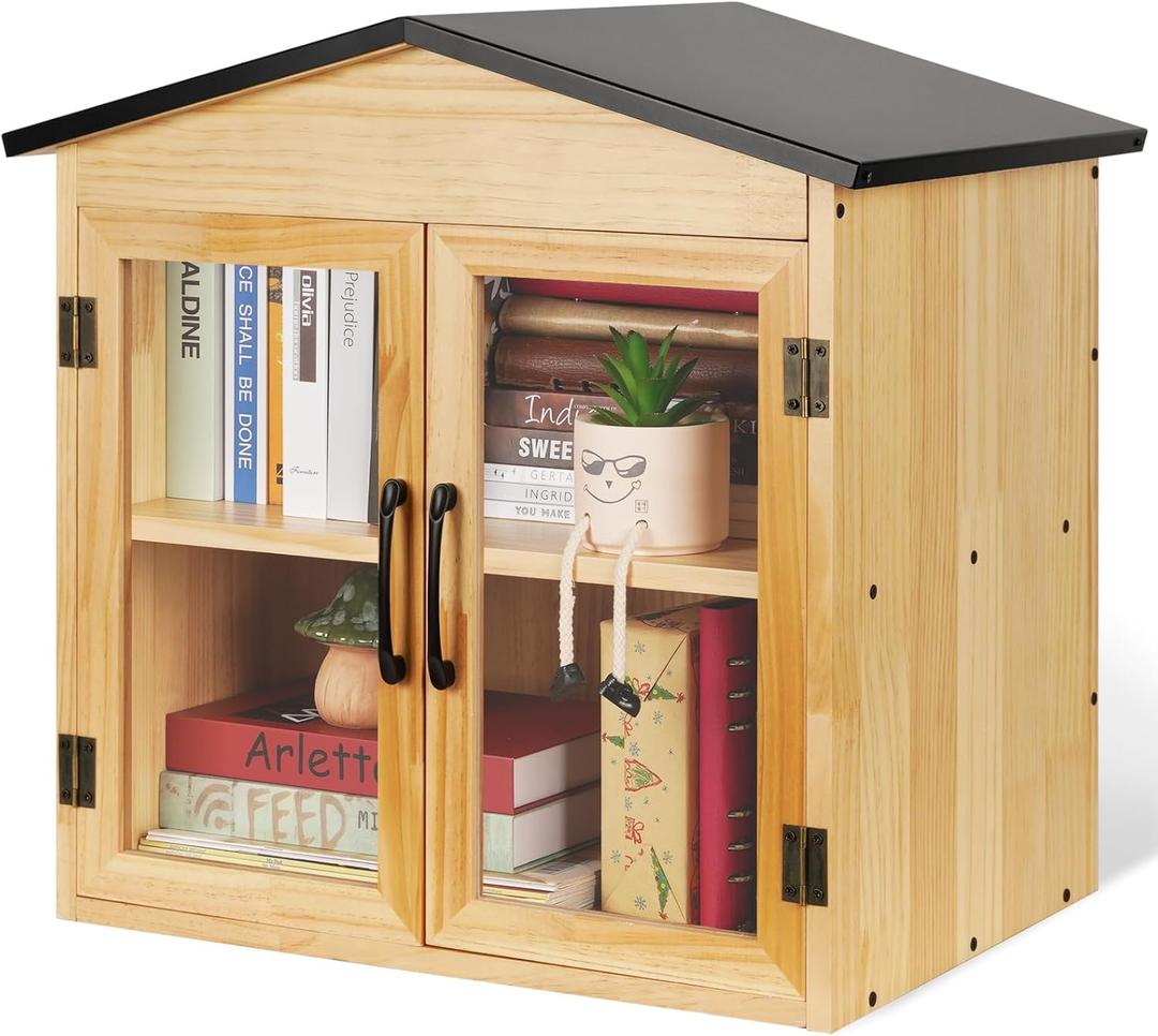 Outdoor Library Box Literature Exchange Box Outdoor Book Storage Little Wood Cabinet for DIY, Neighborhoods Community and Schools Sharing Books, Literature and Newspapers (20x14x21 Inch) Outdoor Library Box Literature Exchange Box Outdoor Book Storage Little Wood Cabinet for DIY, Neighborhoods Community and Schools Sharing Books, Literature and Newspapers (20x14x21 Inch)