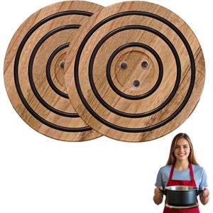 2025 Magnetic Pot Trivet Magnetic Pot Coaster Magnetic Pot Holders Magnetic Wood Trivet Hot Pan Holder Wooden Trivets Tree Non-Slip Pot Rack Mat Magnetic Wooden Trivets for Hot Pots and Pans (2Pcs)
