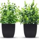 2 Pack Small Fake Plants Black Bathroom Accessories for Home Bedroom Bathroom Kitchen Decor
