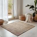 ISAENNE Vintage Soft Dark Brown Foyer Rugs for Entryway,Square Throw Rug with Washable,Non-Slip Comfortable Dirt-Resistant Weave Carpet for Living Room Bedroom Kitchen,2.3 x 2.3 Ft