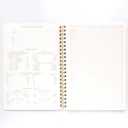 DesignWorks Ink Textured Paper Twin Wire Notebook, Daily Planner & Soft Cover Writing Journal, 160 Lined Perforated Pages, Large Spiral Notebook for Work & Journaling, 8.25 x 11.625 in, Classic Blue