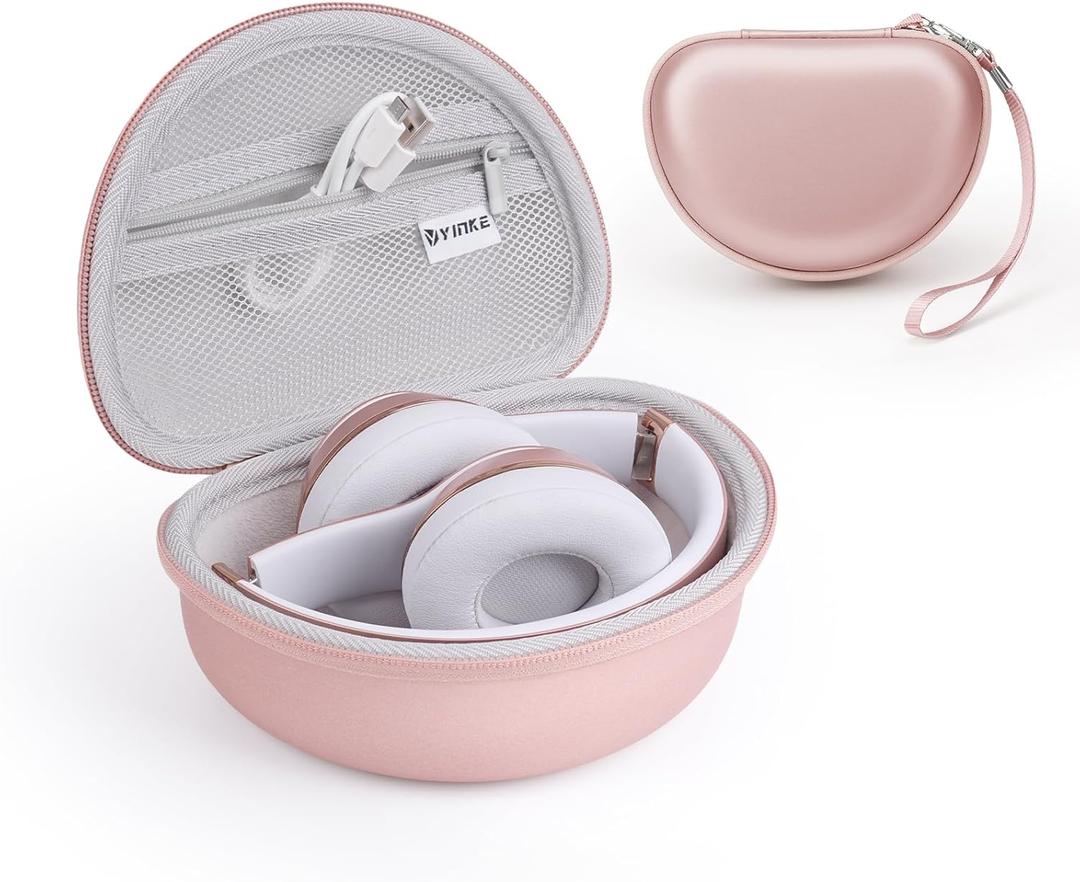 Case for Beats Solo3 /Solo 4 On-Ear Headphones, Portable Travel Hard Shell Storage Bag (Rose Gold)