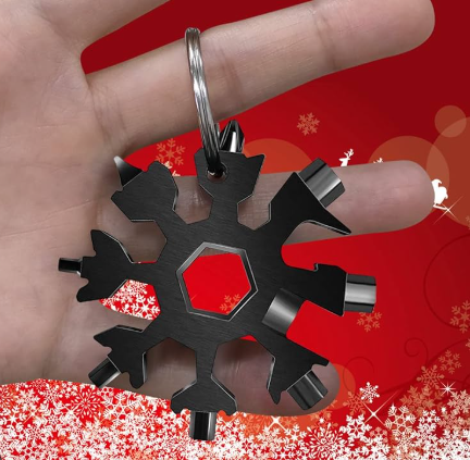 2pcs Multi Tool,Snowflake Wrench/Bottle Opener/Screwdriver Kit, 18 in 1 Snowflake Multitool,Stainless Steel Portable Star Tool for Christmas Great Gifts