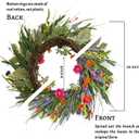 20Inch Spring Summer Wreath, Wildflower Wreath with Green Leaves for Front Door, Lavender Wreath with Eucalyptus Leaves, Daisy Flower Wreath for Outdoor wall Festival Home Farmhouse Wedding Decor