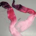Pink Ombre Braiding Hair Extension for Braids Synthetic Braid Ponytail Extensions with Elastic Tie Fashion Festival Rave Hair Accessories(Pack of 2)
