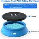 12 ft Round Pool Cover, Compatible with Intex/Bestway Outdoor Round Inflatable Above Ground Swimming Pool, Elastic Bands for Easy Installation, No Drain Holes, Prevent Leaves, Debris and Dust