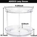 2 Tier Lazy Susan Bathroom Organizer, 9.25Inch Clear 360 Rotating Makeup Organizer for Vanity, Skincare Organizers Perfume Organizer, Spice Rack Organizer for Cabinet- Home Organization and Storage