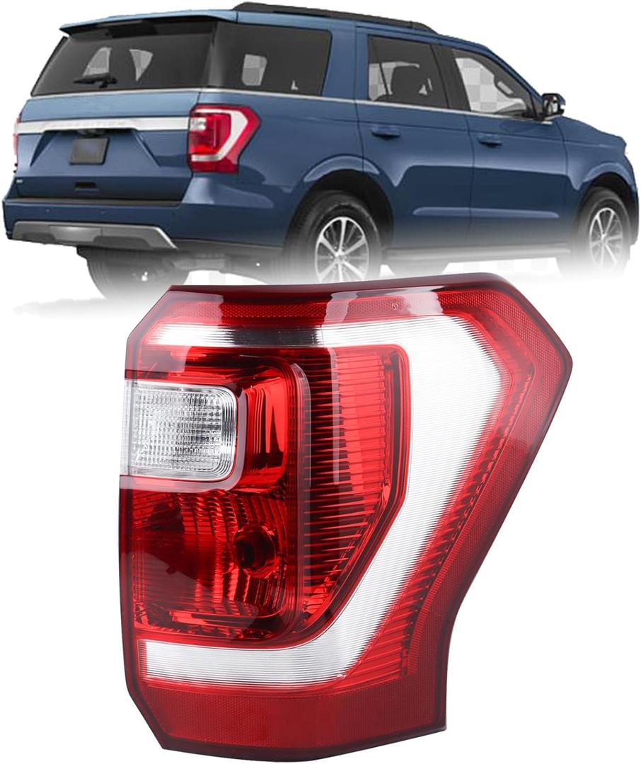 Right Passenger Side Tail Light Fit for 2018 2019 2020 2021 Ford Expedition XLT/Limited Rear Lamp Assembly Halogen Type Brake Lamp With Bulbs RH FO2801271 JL1Z13404G