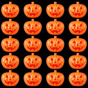 Tuanse 20 Pcs Halloween Decorations Pumpkin Light Covers, 3D Jack O Lantern Plastic Lamp Shades for DIY String Lights, Reusable Orange Halloween Decor for Indoor Outdoor Yard Party Decor(No Lights)