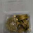 Hotop 30 Pcs Metal Drapery Curtain Rings 0.98/1.26/1.65 inch Interior Diameter and 30 Pcs Hanging Curtain Drapery Pin Hooks for Window Door Shower(Champagne Gold,42mm)