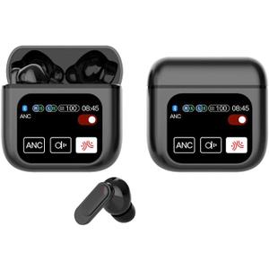 True Wireless ANC Noise Cancelling Earbuds with Bluetooth 5.4, LED Touch Screen, Deep Bass Stereo Sound, and Built-in Mic  Ideal for Gaming, Compatible with Android, iOS, Tablets, and Laptops.