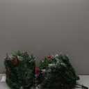 2 Pack Christmas Tree Urn Filler, Battery Operated with Timer, Pre-lit Warm White & Multi-Color Changing LED Lights, 21in Artificial Xmas Tree for Porch, Pathway, Yard, Outdoor Holiday Decoration