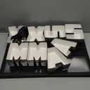 Dunzoom 8 Pack Xmas Letter Boxes for Christmas Gift Wrapping Xmas Letter Shaped Empty Flower Gift Box Fillable Christmas Party Favors Candy Presents Packaging (Black,Clear Lid)