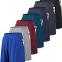 BALENNZ Athletic Shorts for Men with Pockets and Elastic Waistband Quick Dry Activewear (X-Large, 7 Pack Black, Dark Grey, Light Grey, Navy, Blue, Red, Dark Green)