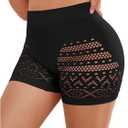 WDIRARA Women's Plus Size Hollow Out Panties High Waisted Seamless Briefs Boyshorts Underwear (Black, XL)