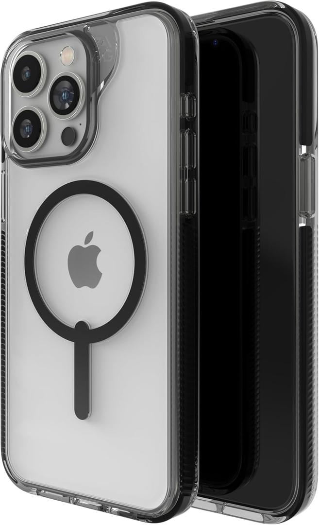 ZAGG Santa Cruz Snap iPhone 15 Pro Max Case - MagSafe Phone Case, Drop Protection (13ft/4m), Durable Graphene, Anti-Yellowing, and Scratch-Resistant Phone Case, Black