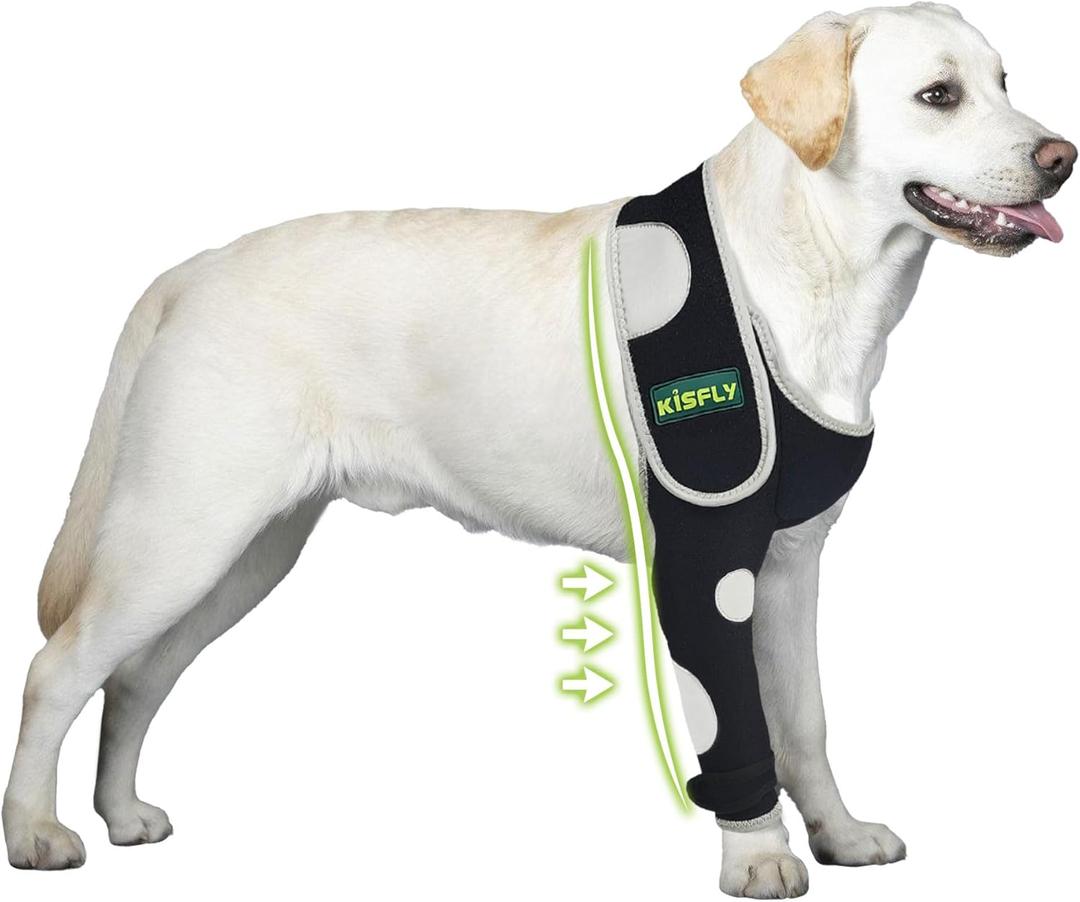 Dog Shoulder Brace Prevents Elbow Hygroma, Elbow Calluses, Arthritis, Dysplasia and Pressure Sores, with Reflective Material Makes Night Activities Safer- Right Leg XS