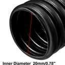 uxcell 3.8 M 20 x 25 mm PP Flexible Corrugated Conduit Tube for Garden,Office Black