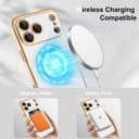 OOK Magnetic Phone Case iPhone 17 Pro Max 6.9 Inch [Compatible with MagSafe] Soft TPU Heart Phone Cover with Screen Protector Shockproof Protection Slim Case with Strap Lanyard for Women - White