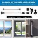 Heavy Duty Sliding Door Security Bar, Adjustable 23"-47" Security Window Stopper Jammer for Home & Travel, Door Lock Stick Bar with Anti-Slip 360 Base Fits All Floors, Hotel/Apartment Safety Device