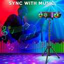Telbum DJ Lights with Stand, 5 in 1 LED Party Bar Light Sound Activated DJ Stage Light Package, Rotating Disco Ball,Multiple Pattern Effect,UV & Strobe,Indoor for Wedding Gig Live Band Club Show Event