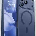CANSHN Magnetic Compatible with iPhone 17 Pro Case, Upgraded [Full Camera Protection] [Compatible with Magsafe] [Translucent Matte] Shockproof Protective Phone Cover 6.3 Inch - Deep Blue