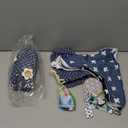 Dodo Babies Bandana Drool Bib Set Baby Essentials - 8-Piece Set Blue/Black/White - 4 Bibs, 2 Binky Clips & Pacifier Case - Cotton w/Polyester Lining & Adjustable Snaps 3-24 Months, 2 Pack