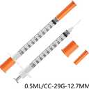 2 x 20 Pack 1/2 ml 29G 0.5 inch(12.7mm) Sample Dispensing Syringe Tool for Industrial research, Science Lab, Household Measuring Supplies