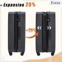 Expandable Carry on Luggage Sets,Suitcases with Detachable Wheels Hardshell 22x14x9 Airline Approved,Lightweight Luggage Set with TSA Lock,Carry on Suitcase, 3 Piece Sets