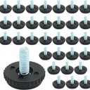 32 Pcs 1/4-20 Stainless Steel Adjustable Furniture Levelers Screw in Threaded Leveling Feet for Furniture Glide Leveling for Table Chair Cabinet Legs
