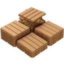 Goovilla Plastic Interlocking Deck Tiles, 27 Pack Balcony Flooring, 12"x12" Waterproof Outdoor Flooring All Weather Use, Patio Floor Decking Tiles for Porch Poolside Backyard Concrete, Dark Khaki