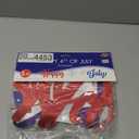 Beistle Foil Happy 4th of July Streamers 2 Count, Patriotic Independence Day Red Silver Blue Party Decorations with White Ribbon, USA American Holiday Party Supplies for July 4th, 10 x 5