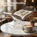 Clear Acrylic Book Stand, 12 x 8 x 6 in Open Book Display Holder, 8mm Thick X-Shape Cookbook Stand for Kitchen Counter, Coffee Table Books, Bibles, Art Books and Magazines