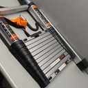 Telescoping Ladder,10.5FT Aluminum Multi-Purpose Collapsible Ladder with Stabilizers and Hooks,Jiashche Portable Extension Ladder for RV or Outdoor Work Silver,330lb Max Capacity