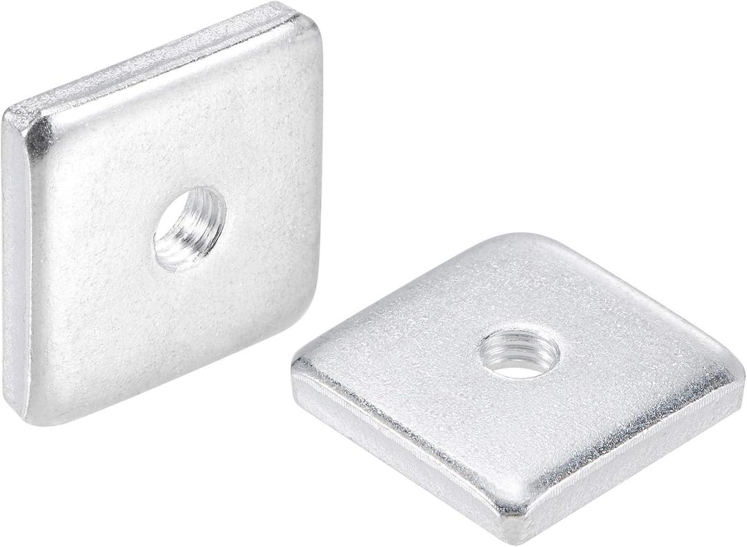 uxcell Square Nuts, M6x25mmx5mm Zinc-Plated Metric Coarse Thread Assortment Kit, 10 Pcs