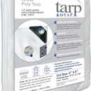 Kotap 6 x 8 Ft. Heavy-Duty Protection/Coverage Tarp, Superior Weave for Greater Longevity 8-mil, Multi-Use, Waterproof, White, 1-Pack (TRW-0608)