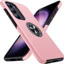 JAME for Samsung Galaxy S23 Case, Slim Soft Bumper with Ring Holder Kickstand, Shockproof Protective Cover S23 Case 6.1", Pink