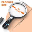 Magnifying Glass with Light Large 5" Lens, Handheld Illuminated Lighted Magnifier 24LED 1UV Light for Seniors, Reading, Coins, Jewelry, Close Work