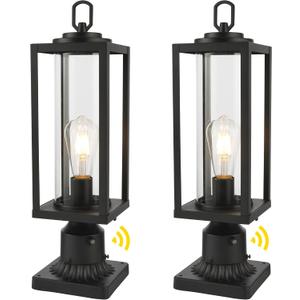 Beionxii 20 Inch Dusk to Dawn Outdoor Post Light, 2 Pack Large Pole Light